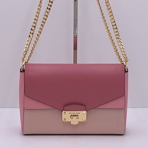 Michael Kors Kinsley Medium Flap Shoulder Bag Crossbody in Blossom Multi